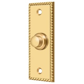 Solid Brass Rectangular Rope Bell Button (PVD)