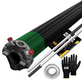 Garage Door Torsion Spring 243x1.75x31 Includes 1” Steel Bearing, Gloves, Manual, and Winding Bars for Right Side of Garage Door Precision E-Coating 5-Year Warranty Min. 30,000 Cycles (Black Cone)
