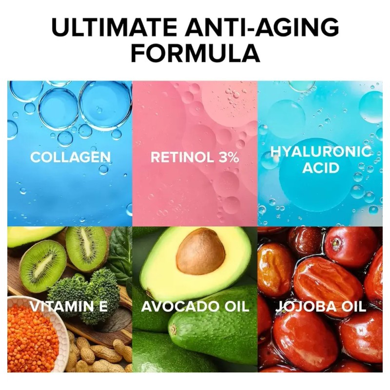 Crema Hidratante Facial De Colgeno Con Retinol Y Cido Hialur