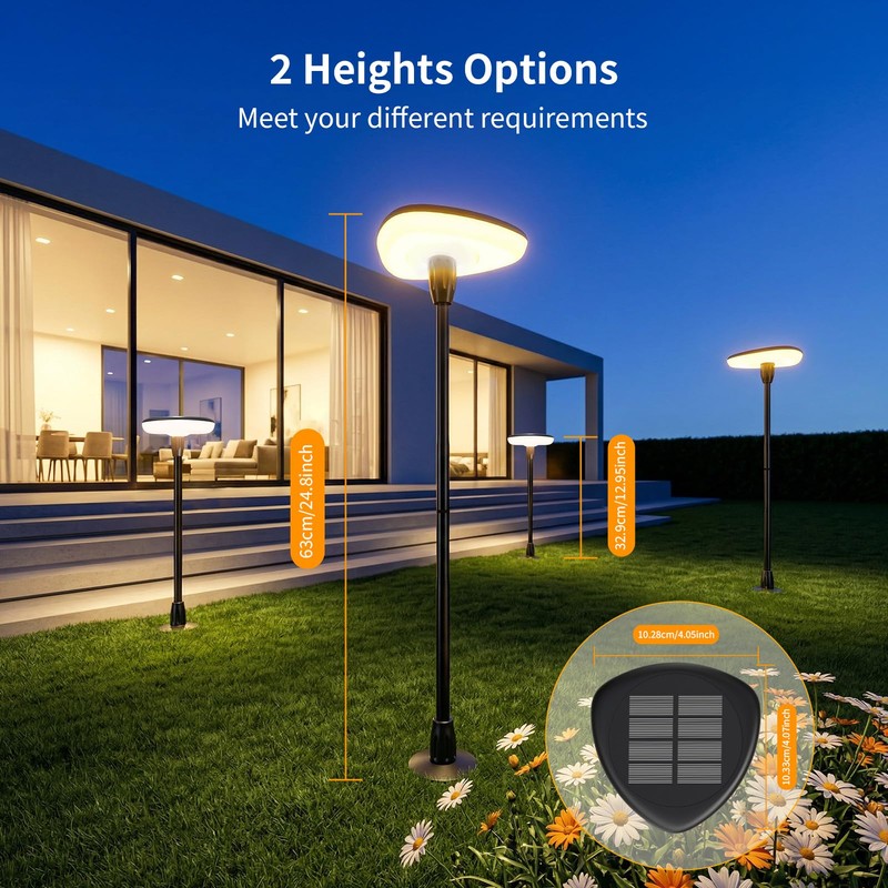 Solar Pathway Lights Outdoor, 4 Pack Solar Powered Garden Lights