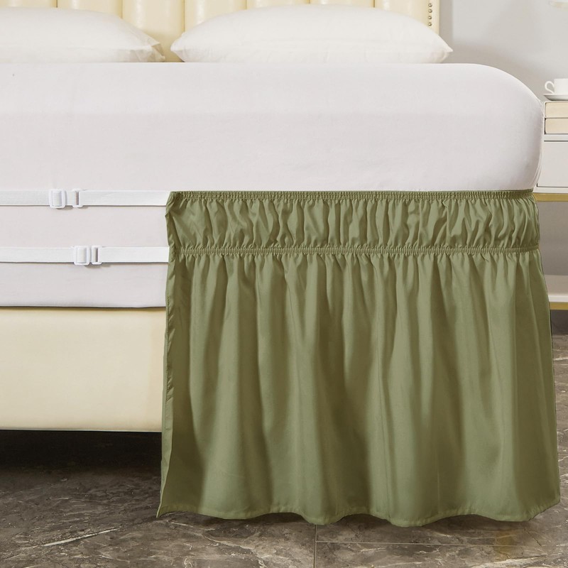 MEILA Full Bed Skirt, Wrap Around Ruffle Bed Skit for
