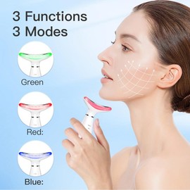 Neck Face Massager, 3-in-1 Portable Facial Massager, Face Sculpting Tool, at-Home Face Device for Skin Care - Colour: Black