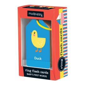 Mudpuppy Baby's First Words Flash Cards – 26 Double-Sided Word Flash Cards on a Reclosable Plastic Ring, Learning Game for Babies and Toddlers Ages 3 to 5, Multicolor