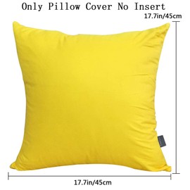 4-Pack Cotton Throw Pillow Case Square Cushion Cover Comfortable Solid Decorative Pillowcase (Cover Only,No Insert)(18x18 inch/ 45x45cm,Yellow)