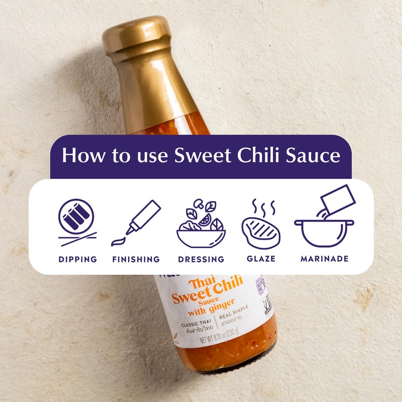 WATCHAREE Thai Sweet Chili & Ginger Cooking Sauce, 8.1 OZ