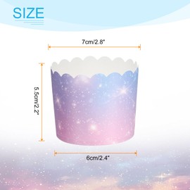 sourcing map 50Pcs Paper Baking Cups 6oz Greaseproof Disposable Bulk Cupcake Muffins Liners Cases Wrappers for Wedding Birthday Graduation, Gradient Pink Purple