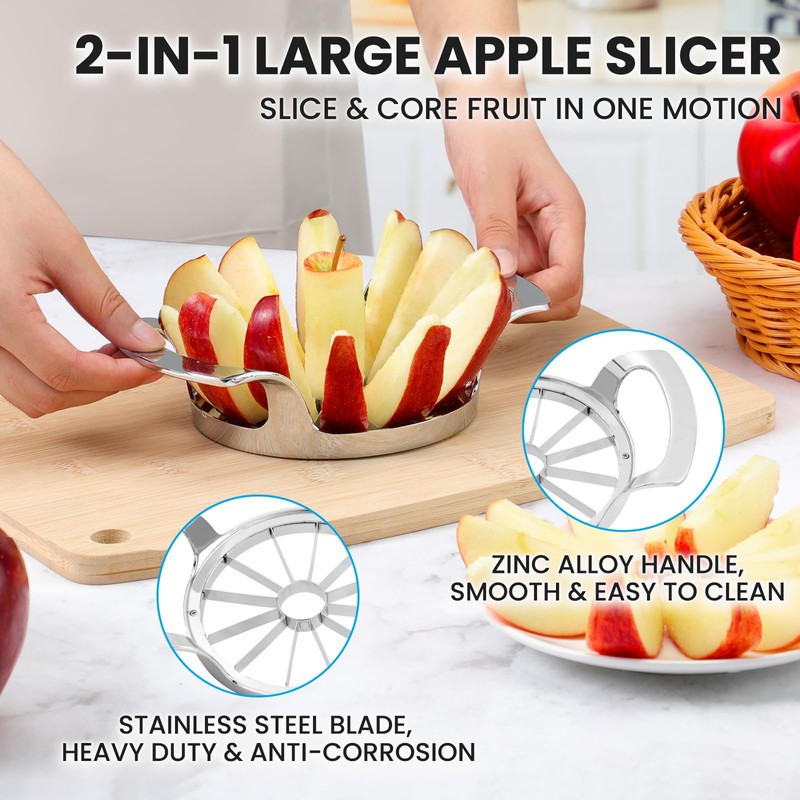 AUBENR 4.72 Inch Extra Large Apple Slicer with 12 Blades
