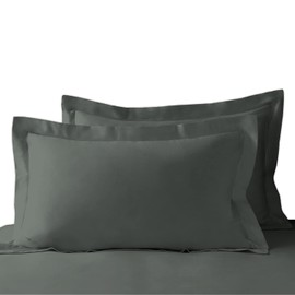 Pizuna Luxurios Cotton King Size Oxford Pillowcases 2 Pack Dark Grey 50x90cm, 1000 Thread Count Long Staple Combed Cotton Thick Pillow Cover, Soft Sateen King Pillow Cases (Cooling Pillowcase)