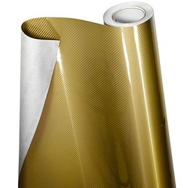 VViViD 5D High Gloss Gold Epoxy Carbon Fiber Automotive Vinyl Wrap Film Roll (1 Foot by 5 Foot)