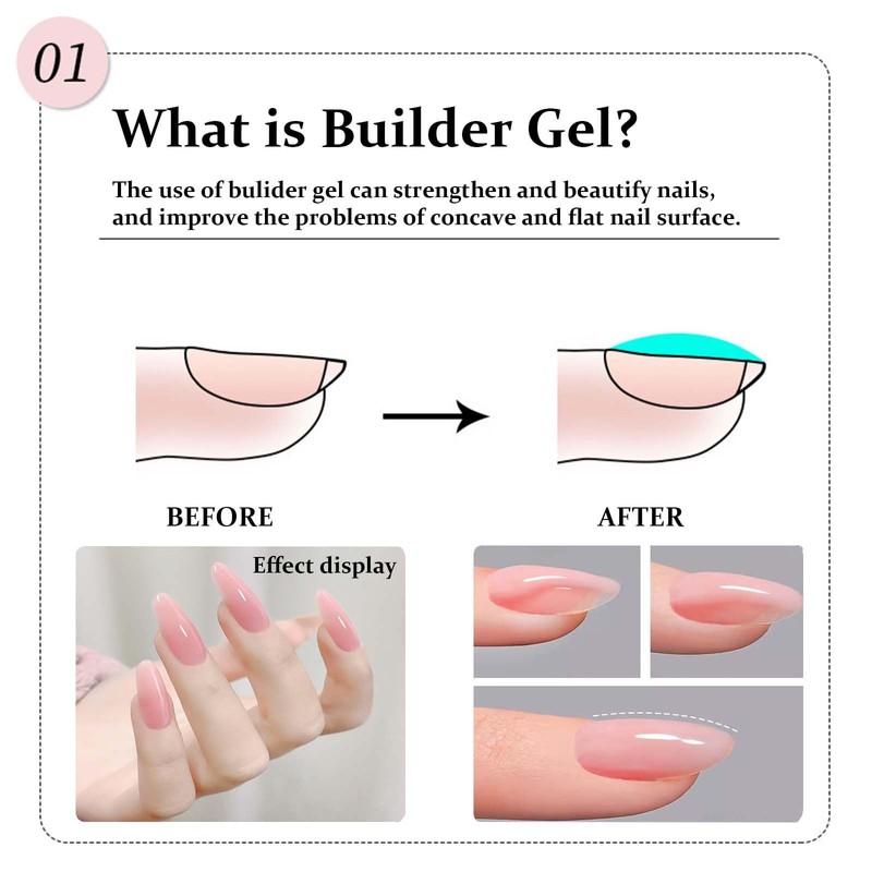 Pink Builder Gel for Nails - Builder Nail Gel UV/LED