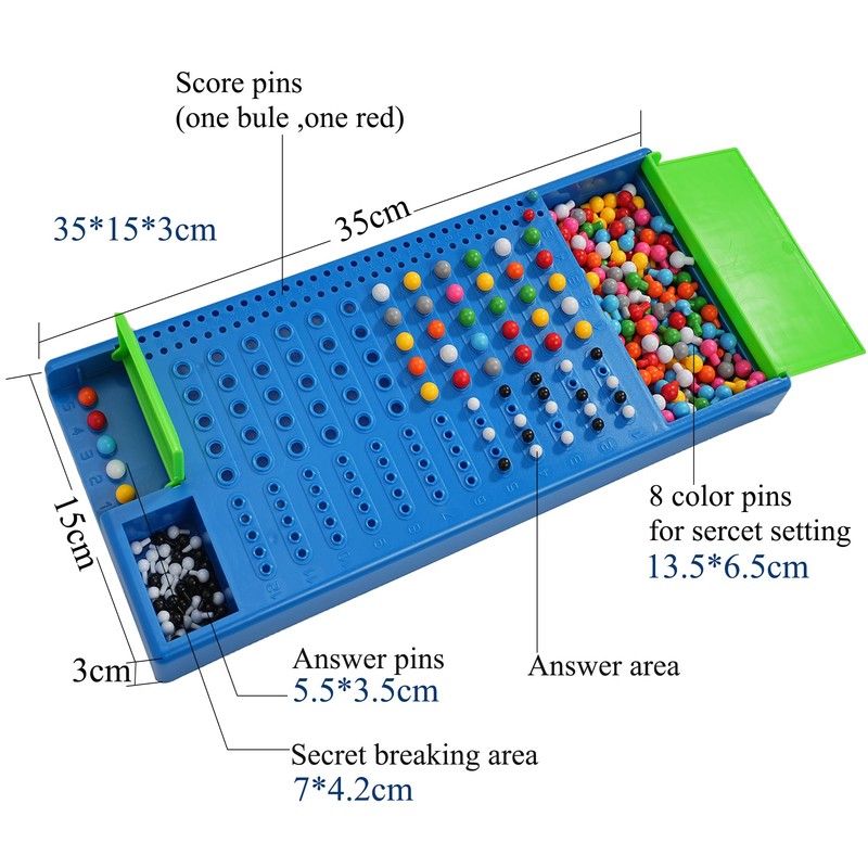 KUNEN Mastermind Classical Code Cracking Game,Fun Intelligent 3D Board Family