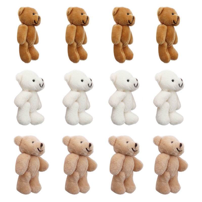 12 Pcs Mini Stuffed Bears Comfortable Soft Cute Mini Teddy