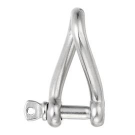 PATIKIL 316 Stainless Steel Twist Shackle 1/4" 6mm, 386 Lbs Load Screw Pin Shackles for Traction Steel Wire Ropes Marine Handling Accessories
