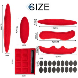 mohito 2 Sets Universal Bicycle Helmet Pads, Bicycle Helmet Pads, Bicycle Foam Pad Safety Helmet Inner Padding Accessories for Bicycle, Motorcycle Bicycle Helmet (Black + Red)