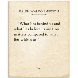 Ralph Waldo Emerson - What Lies Behind - 11x14 Unframed Typography Book Page Print - Great Gift for Romantic and Inspirational Poetry Lovers Under $15