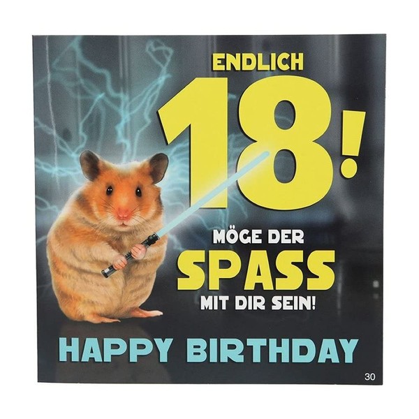 Depesche 3868.030 Happy birthday card with music, 18th birthday, multicolored