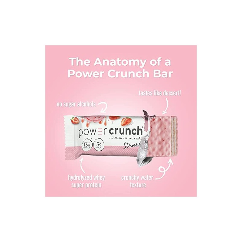 Power Crunch Protein Wafer Bars, High Protein Snacks with Delicious