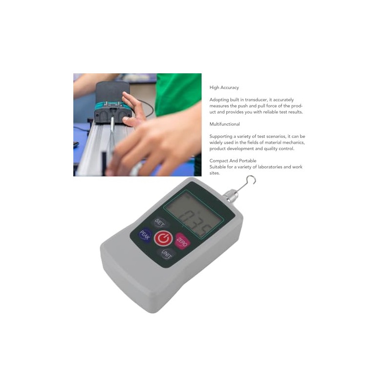 Medidor de Fuerza Digital 2-20N Push Pull Con 6 Cabezas