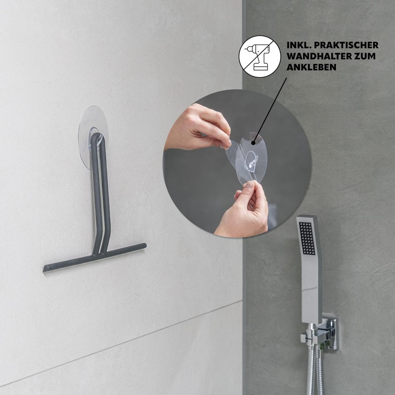 bremermann Shower Squeegee Set, Shower Squeegee with Wall Mount, Window