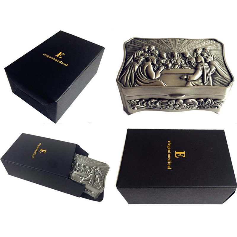 elegantmedical Last Supper Rosary Necklace Eucharistic box Catholic Christian Roman