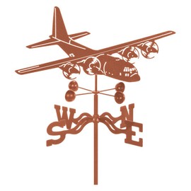 EZ Vane EZ1102-PT C-130 Airplane Weathervane with Post Mount