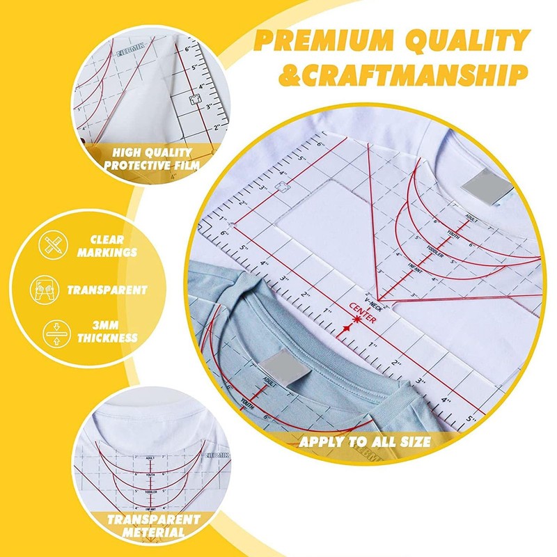 Tshirt Ruler Guide,T Shirt Ruler Alignment Tool for Alignment and