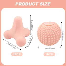 xianzhanEU Set of 2 trigger point pusher set, fascia ball for feet, back fascia ball, massage balls, trigger dinger, for massage of shoulders, neck, feet and hands (pink)