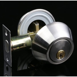 MINETCARE Bilateral Lock, Cylinder Security Lock with Keys on Both Side, Double Cylinder Deadlock, Brass + Stainless Steel, with 3 Keys, Door Bolt with Lock for Home, Office