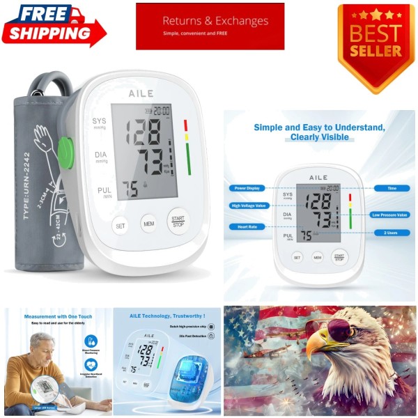 Blood Pressure Monitor, Blood Pressure Machine Upper Arm Large Cuff8.7"-16.5"