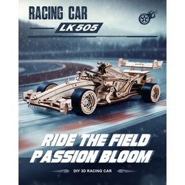 ROKR 3D Wooden Puzzle 1:18 Scale Formula Racing Cars for Adults, 5 Hour Build, Wind up Toys Model Car Kits for Adults to Build, Ideal Gift for Boys and Men