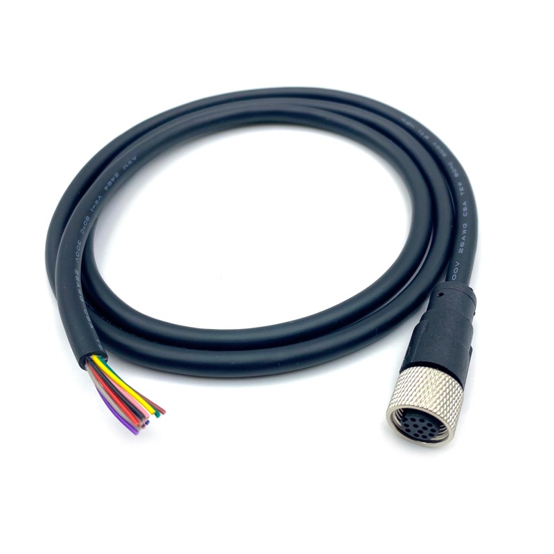 FOWIUNYE M12 12 Pin Female Connector Cable, A Code Straight