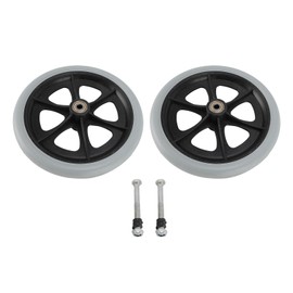 8 Inch Wheelchair Wheels, 2 PCS Solid Metal Bead Bearing Electric Wheelchair Wheels for Wheelchairs Walkers, Universal Wheelchair Replacement Wheel Accessories, Easy Installation