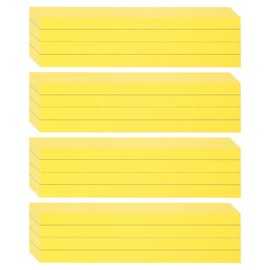 PATIKIL 100 Sheets Ruled Sentence Strips, 3" x 12" Cardstock 250GSM Writing Paper Black Lined Sentence Strips for Teachers Classrooms Offices Homes, Yellow