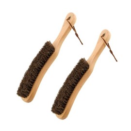 2Pcs Felt Hat Cloth Brush with Beech Handle, Horse Hair Wood Hat Clean Sponge Polish Felt Brushes, Bristle Lint Brush Remover for Hat, Pet Hair, Suits, Cashmere, Wool, Velvet, Suede, Shoe