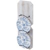 MyGift Wall Plate Holders, Wall Mounted Shabby White Washed Solid