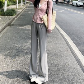 Women's 2025 New Summer Bootcut Yoga Pants: Micro Trumpet Quick-Dry Sun-Proof for a Flattering Silhouette Small S/Black (Tall) 5ea