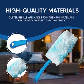 Easy Duster Kit | Fluffy Dusters Refills| Duster Refill | Disposable Duster | Fast Dust Removal | Duster kit 2 Handle + 8 Refills