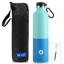 FEIJIAN FJbottle 750/1000 ml Vacuum Insulated Stainless Steel Water Bottle Water Bottle BPA-Free Leak-Proof Sports Bottle Thermos Flask with Carabiner Hook for Sports/Outdoor/Camping/Fitness/Yoga/School
