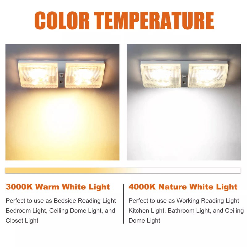 Facon 12V LED RV Interior Reading Lamp Wall Sconce With