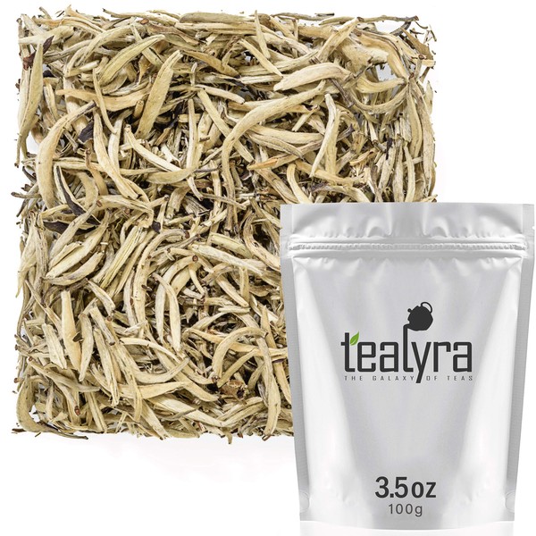 Tealyra - Imperial Yunnan Silver Needle - White Loose Leaf Tea - Organically Grown - Caffeine Level Low - 100g (3.5-ounce)