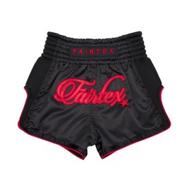 Fairtex Youth Muay Thai Boxing Shorts para niños (Rojo Medianoche, 8-10 años)
