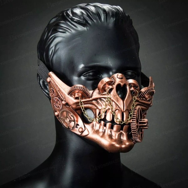 Steampunk Half Skull Mouth Mask Respirator Face Mask Masquerade Mask