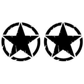 GamesMonkey Destroyed Military Star Aufkleber US Army C Shapes Kit Pack C 2 Stck C 4x4 Offroad Auto Motorrad C verschiedene Gr??en 5 10 15 20 25 30 cm C Made in Italy (25 cm, Schwarz)