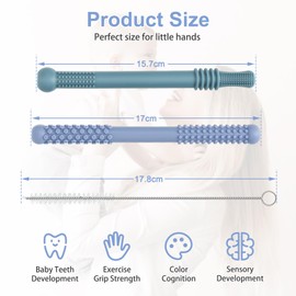 Teething Sticks for Babies, 6 Pack Soft Silicone Teethers for Babies Toddlers Nursing Biting Chewing, Infant Teething Relief, Multicolored Teething Tubes Baby Gift Teethers