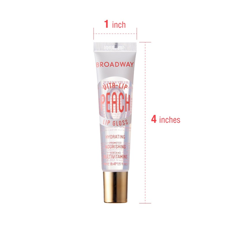 Ruby Kisses Broadway Lip Gloss Vita-Lip Clear Lip Gloss, Moisturizing,