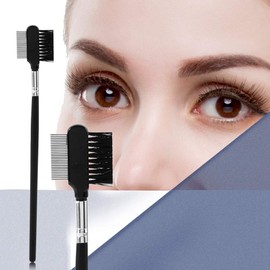 Cepillo de Cejas, ANGGREK Cepillo de Cejas de Pestañas de Alta Calidad Peine Mango de Madera Extensión de Doble Cabeza Cepillo de Maquillaje de Acero Metálico Peine Cepillo de Cejas