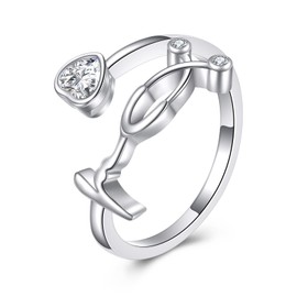 ONEFINITY Stethoscope Ring 925 Sterling Silver Adjustable Heartbeat ECG Stethoscope Jewellery Gift for Medical Students Doctor Nurse