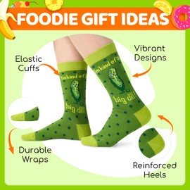 HAPPYPOP Funny Socks For Men Teens, Pickle Socks Pickle Gifts, Pun Dill Pickle Socks, Christmas Stocking Stuffers