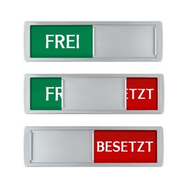 Free Occupied Signs Sliding Signs, 17.8 x 5.2 cm, Free Occupied Toilet Signs with Slider, Occupied Sign for Waiting Rooms, Meeting Rooms, Room Status Room Sign, Silver