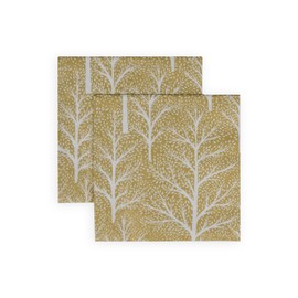 Winter Trees Gold & White Cocktail Napkins - 20 Per Package
